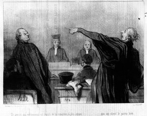 A Lawyer Who is Obviously Filled with the Most Intimate Conviction (Series of Cartoons on Justice by Honore Daumier, Charivari)