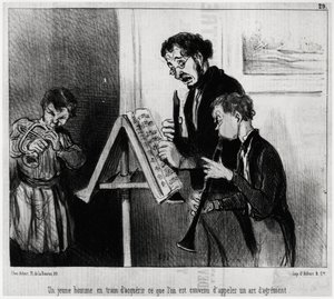 A Young Man Acquiring What is Known as an Art of Charting (Illustration by Honore Daumier, published in Charivari, 4 June) by Honoré Daumier