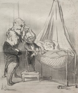 Actualities: Decidedly, she is very ill!... by Honoré Daumier