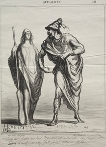 Actualities, plate 181: What do you take me for! Take my arm
