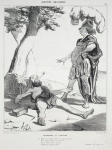 Ancient History, Plate 20: Alexander and Diogenes, 14 August 1842 by Honoré Daumier