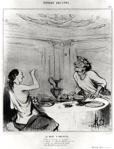 Ancient History: The Death of Anacreon, Caricature to Illustrate an Excerpt from the Badine Works of Jacques-Benigne Bossuet