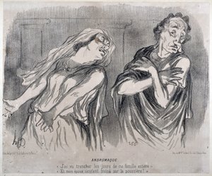 Andromaque Engraving by Honore Daumier (1808-1879) in Le Charivari. Palais Longchamp, Musee des Beaux Arts de Marseille by Honoré Daumier