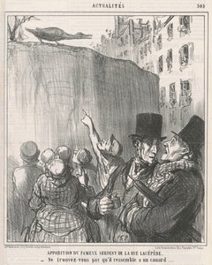 Appearance of ... the Snake of Lacépède Street by Honoré Daumier