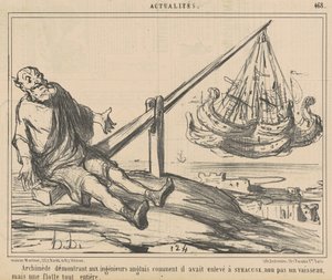 Archimedes Demonstrating to English Engineers... by Honoré Daumier