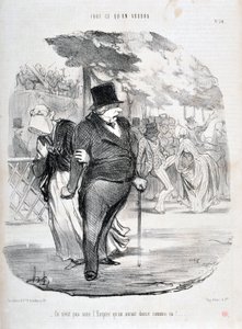 It is not under the Empire that we would dance like this!... Engraving by Honore Daumier. Extract from the newspaper “Le Charivari”