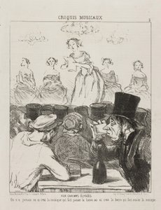 At the Champs-Elysées, It Has Never Been Quite Clear Whether the Music Makes the Beer Go Down, or the Beer That Makes You Swallow the Music, Plate 3 from Croquis Musicaux, 1852