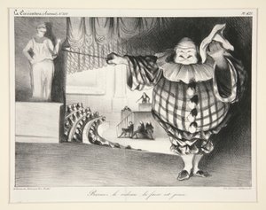 Lower the Curtain, the Farce is Over, pl. 421 from the journal La Caricature no. 201 by Honoré Daumier