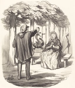 Is That Your Dog? by Honoré Daumier