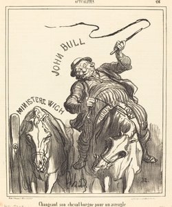 Exchanging His One-Eyed Horse for a Blind One by Honoré Daumier