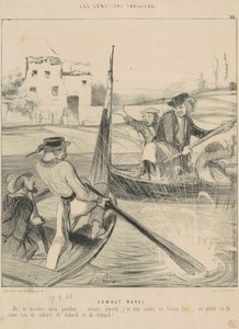 Naval Combat by Honoré Daumier