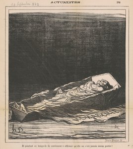 And Meanwhile They Continue to Claim That She Has Never Been Better! by Honoré Daumier