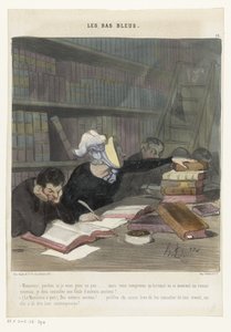Figures Behind a Reading Table in a Public Library (Les Bas Bleus)