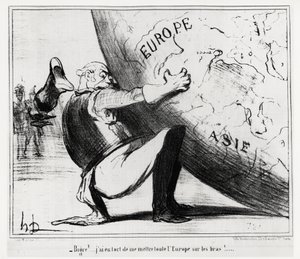 Germany: bigre!... I was wrong to put all of Europe on my hands. Illustration by Honore Daumier, published in 