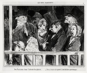 Good Parisians: Parisians Waiting for Fun, Two Hours of Tail at Some Kind of Theatre. Illustration by Honore Daumier, Published in Charivari, Dated March 5