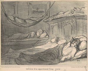 The Interior of an Overly Furnished Apartment by Honoré Daumier
