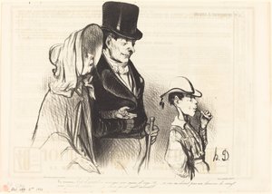 The Mother - Is He Nice to Eat His Barley Sugar!... by Honoré Daumier