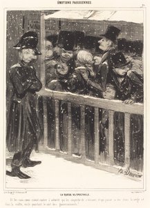 The Queue at the Show by Honoré Daumier