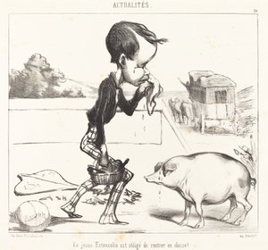 Young Estancelin is Forced to Return to Class! by Honoré Daumier