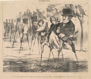 The Parisians Having Found a Way to Circulate by Honoré Daumier