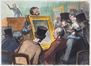 Lovers of painting at an auction at Hotel Bouillon