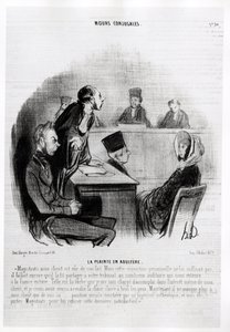 Marriage: Complaint of adultery. Illustration by Honore Daumier, published in Charivari, dated 20 November 1840