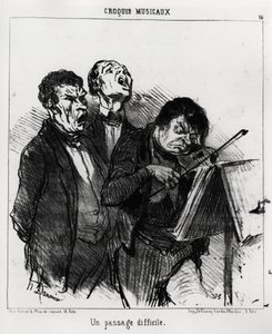 Musical Sketches: A Difficult Passage. Illustration by Honore Daumier, Published in Charivari, Dated March 5, 1852