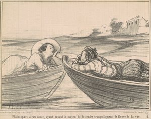 Freshwater Philosophers... by Honoré Daumier