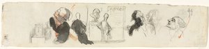 Sketches of Various Figures, Third Quarter 19th Century by Honoré Daumier