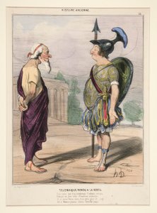 Telemachus Returned to Virtue. His heart, which Eucharis occupied for too long by Honoré Daumier