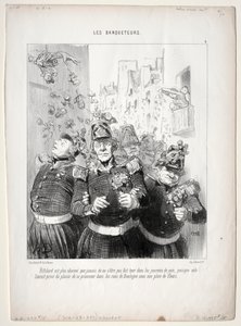 The Banqueters, plate 4: Rifolard is more charming than ever... by Honoré Daumier