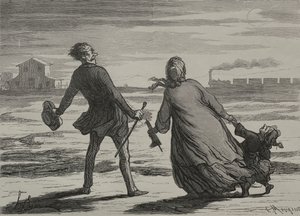 The Railway: Too Late by Honoré Daumier