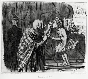 Theatre Sketch: Love and Mother. Illustration by Honore Daumier, Published in Charivari, Dated December 19, 1853 by Honoré Daumier
