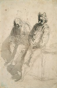 Two Saltimbanques by Honoré Daumier