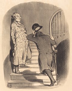 A Tenant Who Pays His Rent on Time by Honoré Daumier