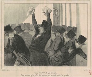 A Panic at the Stock Exchange by Honoré Daumier