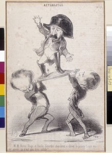 Victor Hugo and Emile de Girardin Supporting the Candidacy of Napoleon Bonaparte. Cartoon by Honore Daumier. Literary House of Victor Hugo, Bievres by Honoré Daumier