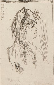 Head of an Old Man by Daumier; Chez Charles Beriot by Taiee; Head of a young woman by Rops; River landscape by Harpignies; Profile of a young woman by Honoré Daumier