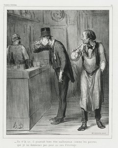 "- This one may look as unhappy as a rock, before I would give him a job", plate 311 from Souvenirs d’artistes