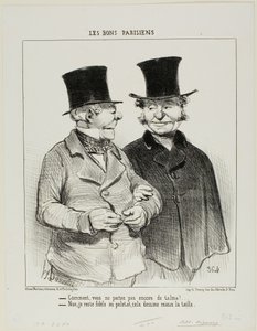 "- You are not wearing a Talma yet?" Plate 1 from Les Bons Parisiens