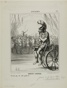 A European Concert. Not allowed to participate in this part, plate 171 from Actualités by Honoré Victorin Daumier