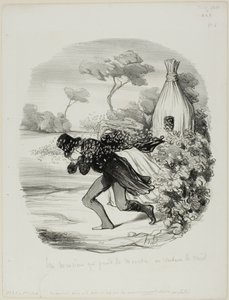 A Gentleman Who Wanted to Study the Habits of Bees too Closely, plate 6 from Pastorales by Honoré Victorin Daumier