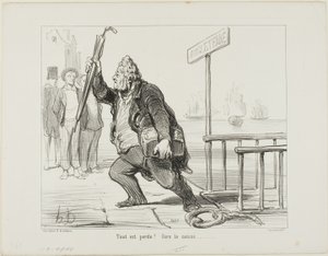 All is lost - save the cashbox by Honoré Victorin Daumier