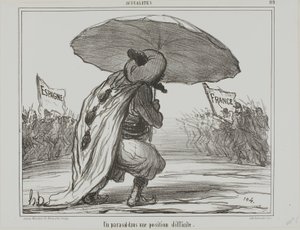 An Umbrella in a Difficult Position, plate 119 from Actualités