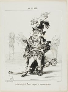 Citizen Thiers Trying on a New Costume, Plate 114 from Actualités by Honoré Victorin Daumier