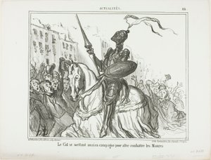 El Cid also takes to the field to fight against the Moors, plate 116 from Actualités by Honoré Victorin Daumier