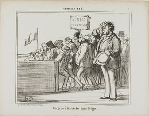 Entrance to the Public Baths at Deligny, Plate 3 from Summer Sketches by Honoré Victorin Daumier