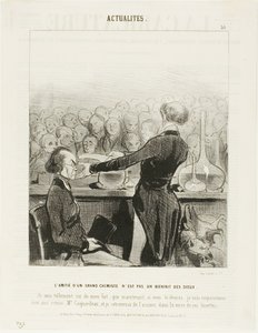Friendship With a Great Chemist is Not Always a Godsend... "I am so sure of my findings that I will now poison my best friend, Mr. Coquardeau, and I will retrieve arsenic in his eyeglasses," plate 39 from Émotions Parisiennes