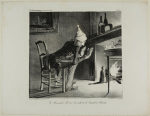 General Mortier, the evening before the battle of Waterloo, plate 456 by Honoré Victorin Daumier