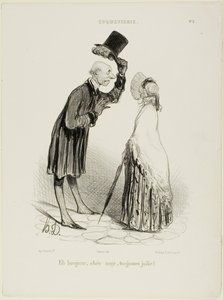 “Hello, Angel, always pretty...,” plate 3 from Coquetterie by Honoré Victorin Daumier